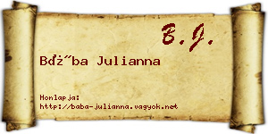 Bába Julianna névjegykártya